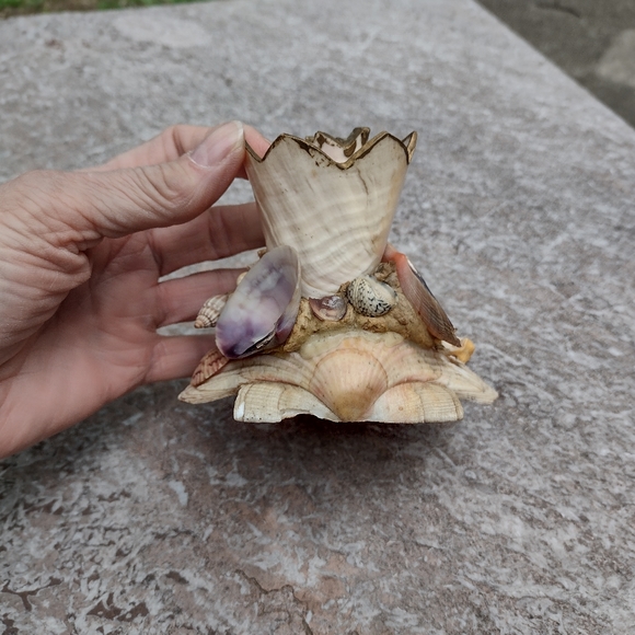 Victorian shell puzzle art piece porcelain doll sea shell whimsy OOAK - Picture 4 of 12
